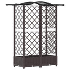 vidaXL Hochbeet mit Rankgitter und Dach Braun 124 x 40 x 126 cm PP