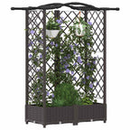vidaXL Hochbeet mit Rankgitter und Dach Braun 124 x 40 x 126 cm PP