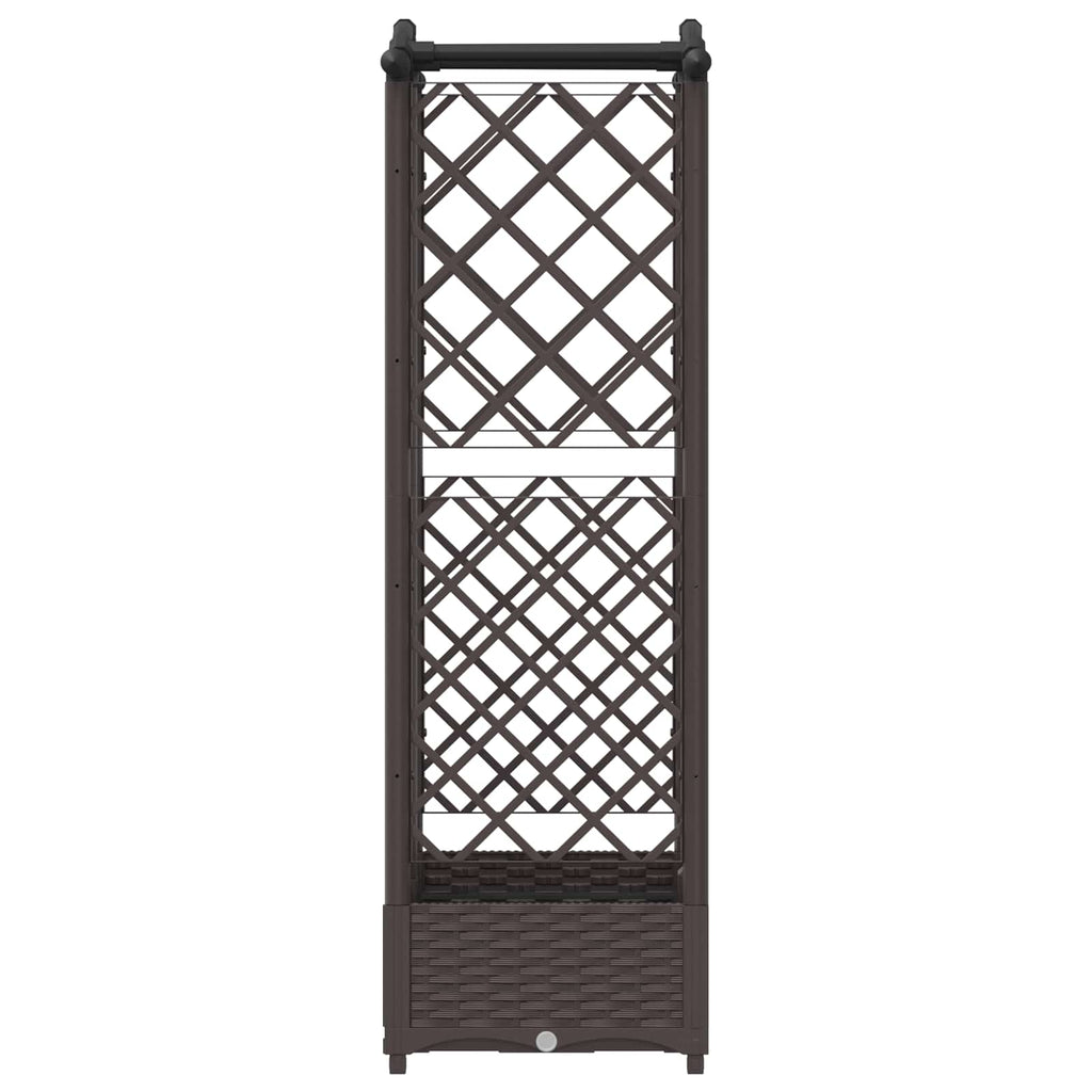 vidaXL Hochbeet mit Rankgitter und Dach Braun 124 x 40 x 126 cm PP