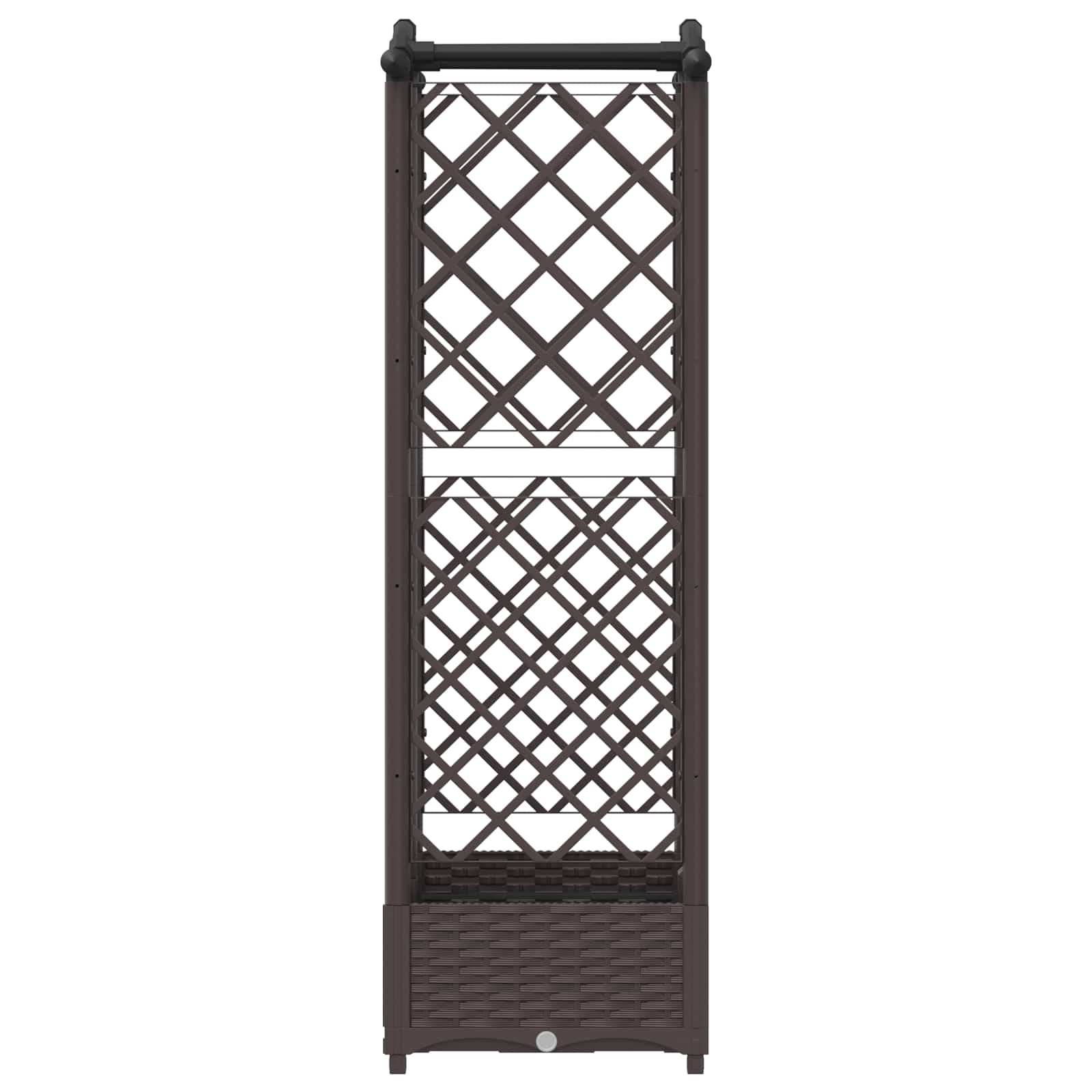 vidaXL Hochbeet mit Rankgitter und Dach Braun 124 x 40 x 126 cm PP