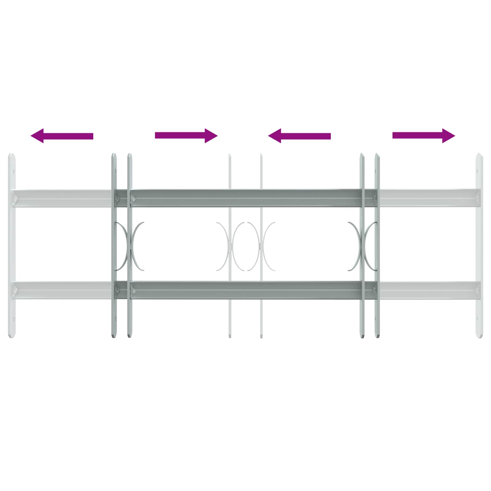 vidaXL Sicherheitsgitter für Fenster mit 2 Querstangen 3 pcs