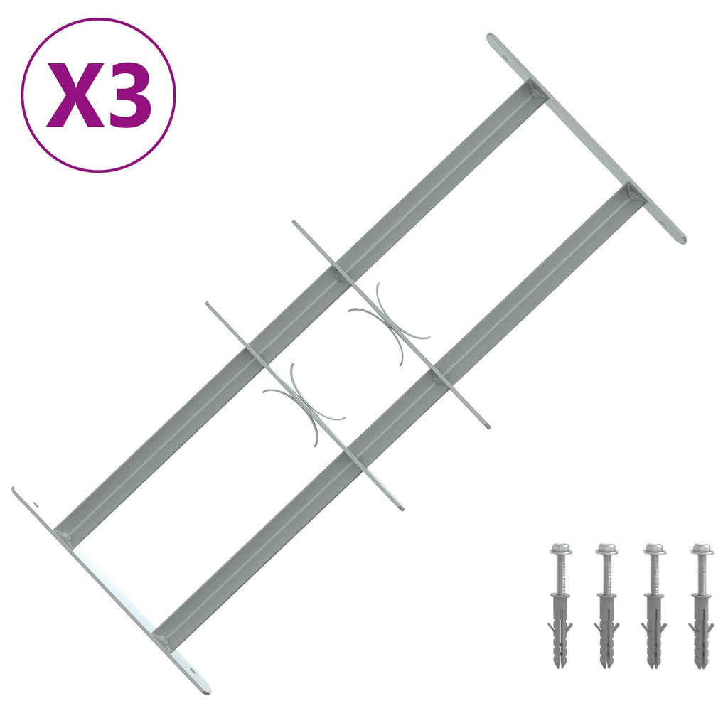 vidaXL Sicherheitsgitter für Fenster mit 2 Querstangen 3 pcs