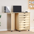 vidaXL Rollwagen mit Schreibtisch MOSS Klarlack 105,5 x 39 x 74,5 cm