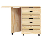 vidaXL Rollwagen mit Schreibtisch MOSS Klarlack 105,5 x 39 x 74,5 cm