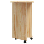 vidaXL Rollwagen mit Schreibtisch MOSS Klarlack 105,5 x 39 x 74,5 cm