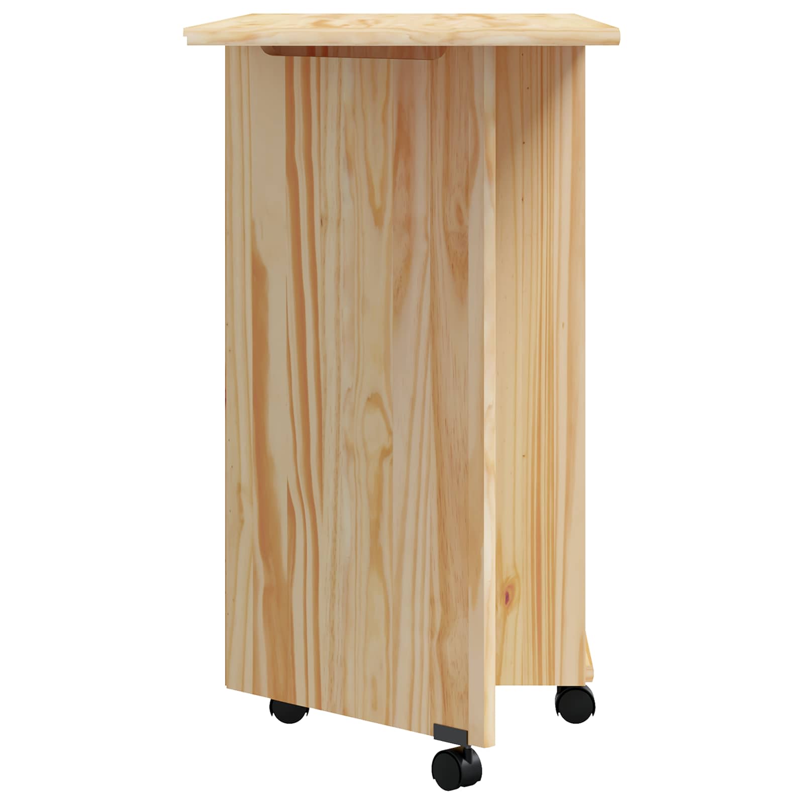 vidaXL Rollwagen mit Schreibtisch MOSS Klarlack 105,5 x 39 x 74,5 cm