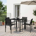 vidaXL Gartenmöbel Set 5 pcs Schwarz und Anthrazit 80 x 80 x 73 cm