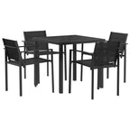 vidaXL Gartenmöbel Set 5 pcs Schwarz und Anthrazit 80 x 80 x 73 cm