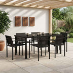 vidaXL Gartenmöbel Set 7 pcs Schwarz und Anthrazit 160 x 80 x 73 cm