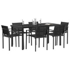 vidaXL Gartenmöbel Set 7 pcs Schwarz und Anthrazit 160 x 80 x 73 cm