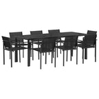 vidaXL Gartenmöbel Set 9 pcs Schwarz und Anthrazit Textilene