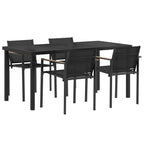 vidaXL Gartenmöbel Set 5 pcs Schwarz und Anthrazit Textilene