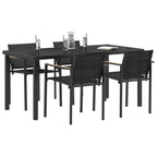 vidaXL Gartenmöbel Set 5 pcs Schwarz und Anthrazit Textilene