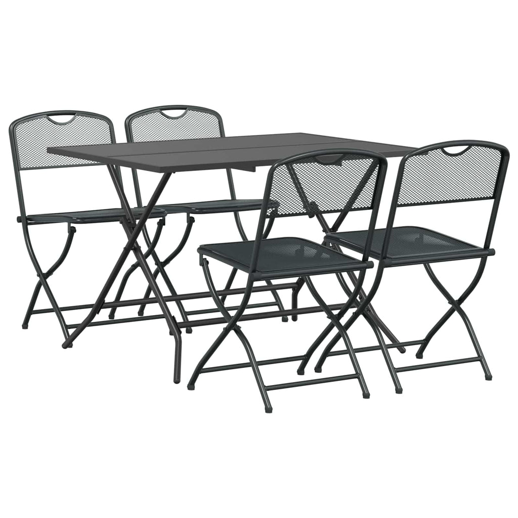 vidaXL Gartenmöbel Set 5 pcs Anthrazit Eisen und Stahl