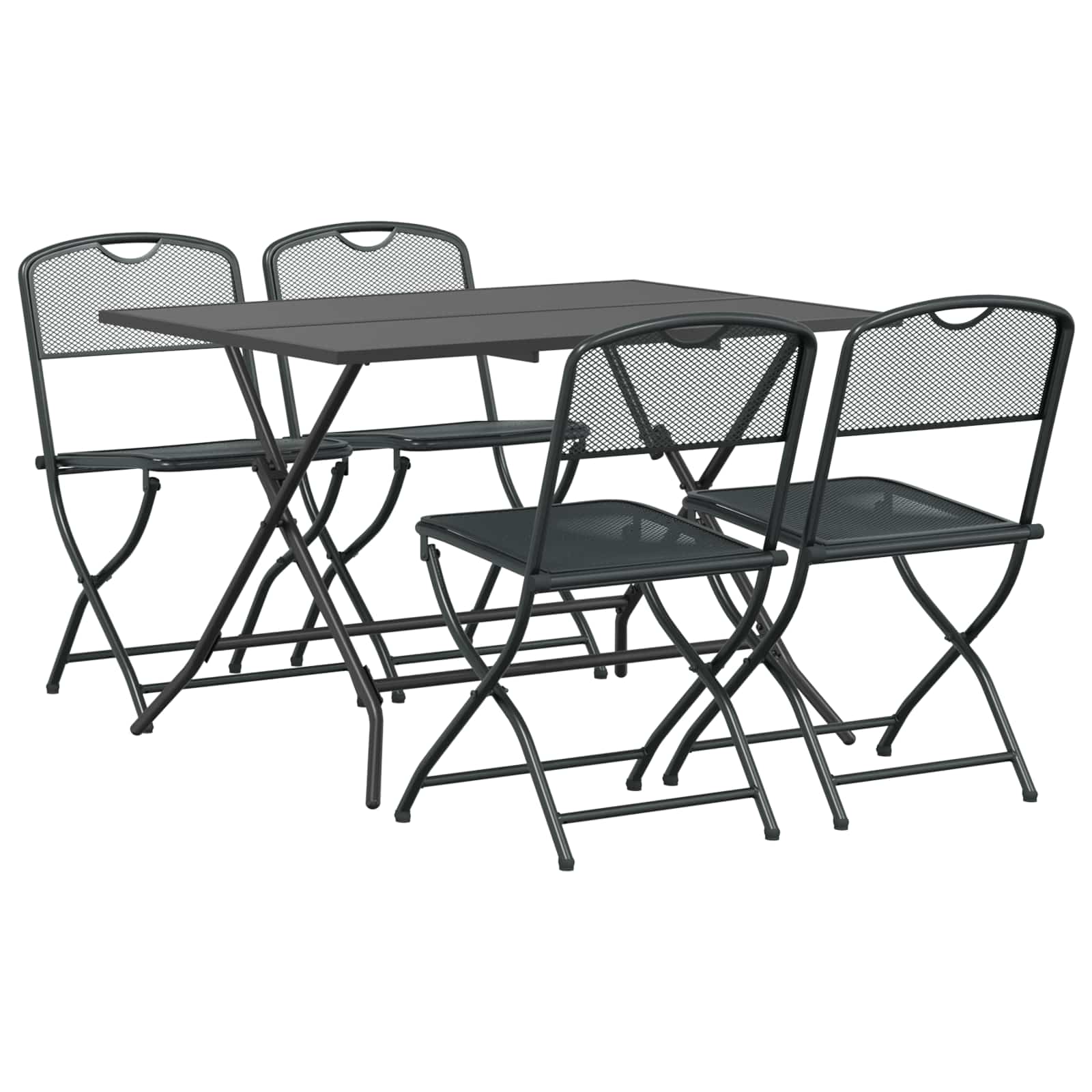 vidaXL Gartenmöbel Set 5 pcs Anthrazit Eisen und Stahl