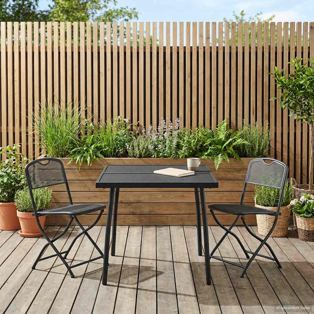 vidaXL Gartenmöbel Set 3 pcs Anthrazit Eisen und Stahl