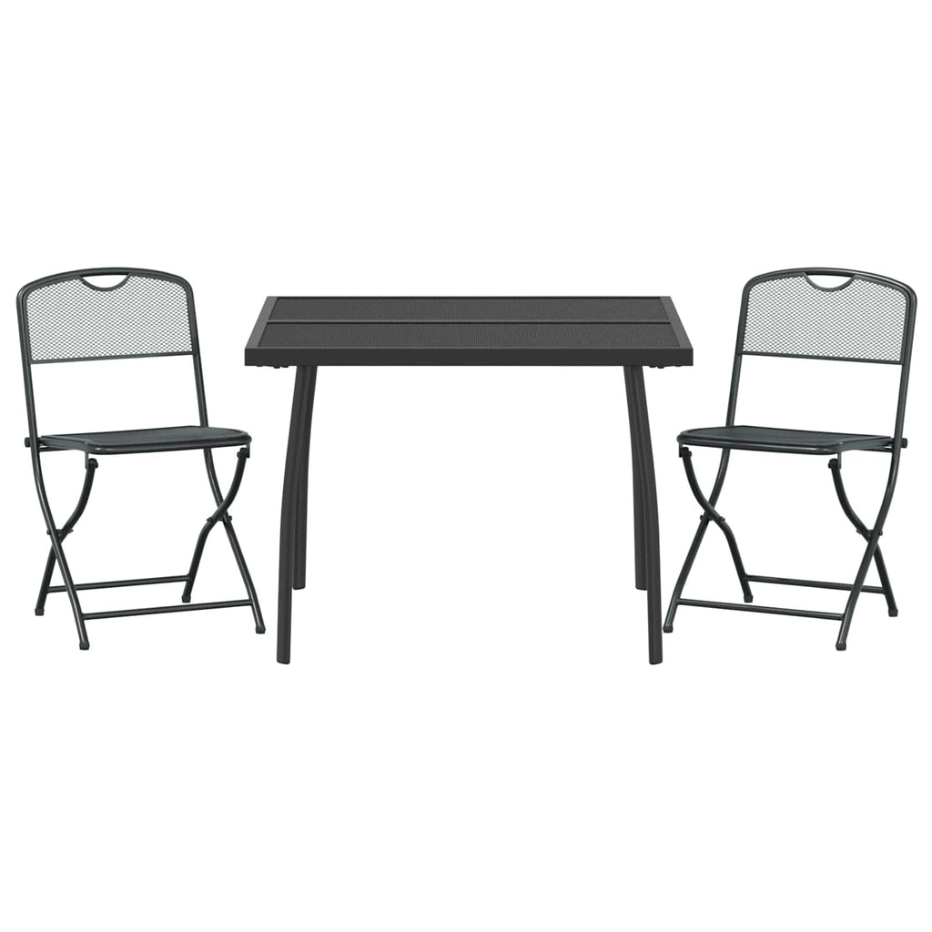 vidaXL Gartenmöbel Set 3 pcs Anthrazit Eisen und Stahl