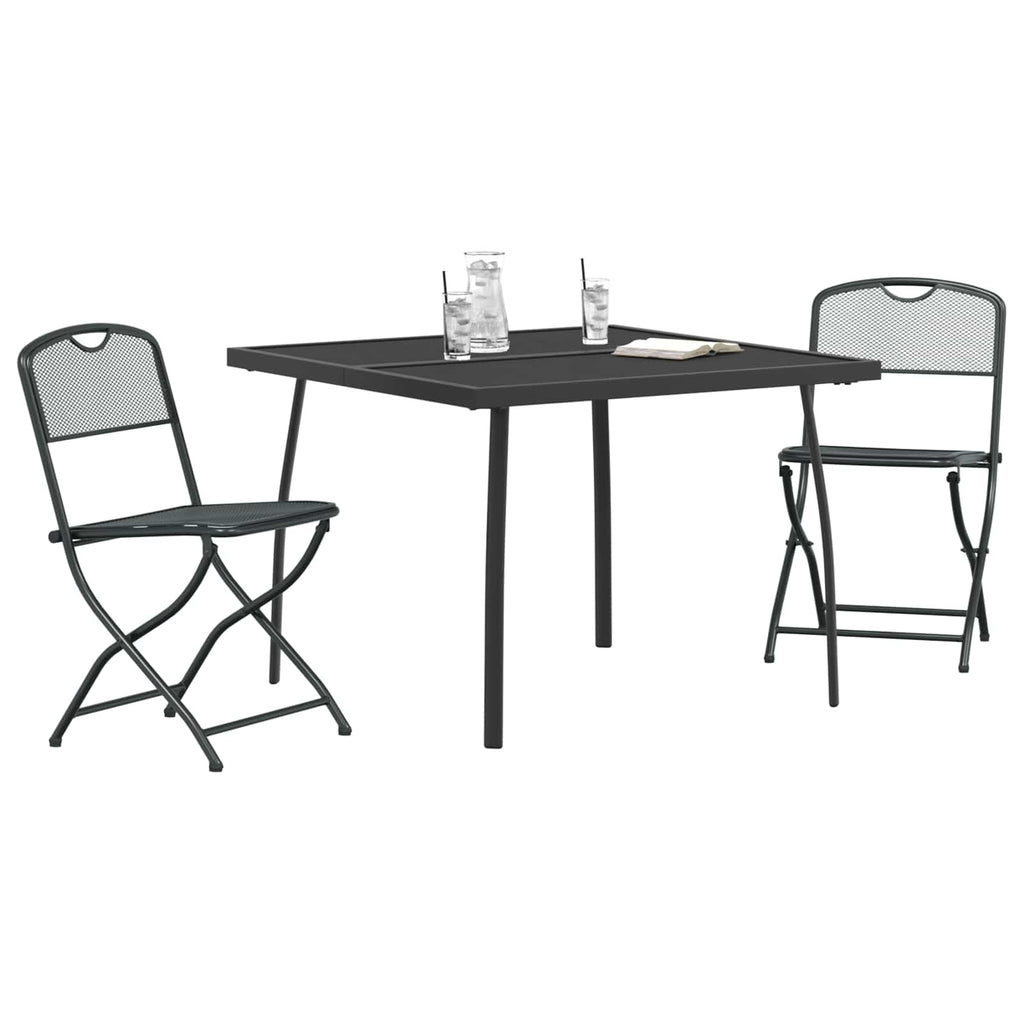 vidaXL Gartenmöbel Set 3 pcs Anthrazit Eisen und Stahl