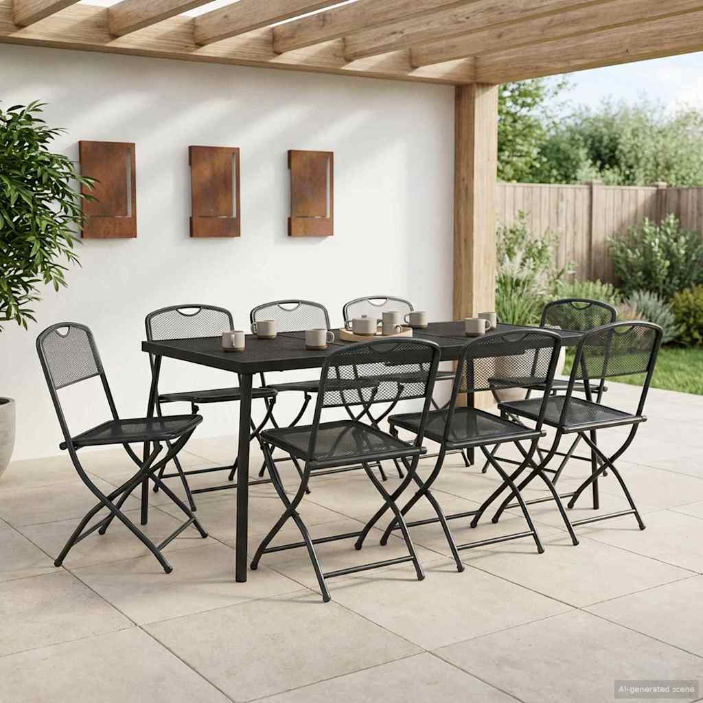 vidaXL Gartenmöbel Set 7 pcs Anthrazit Eisen und Stahl