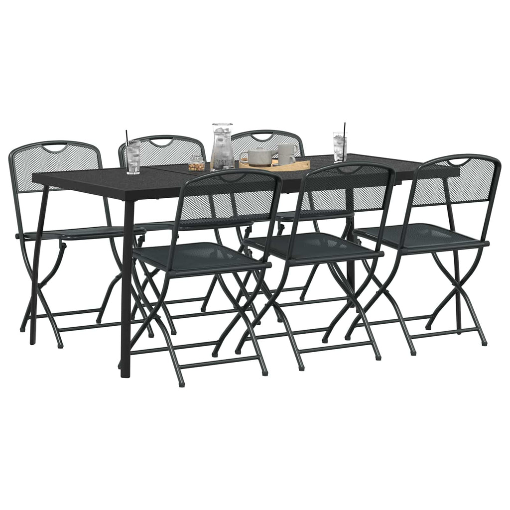 vidaXL Gartenmöbel Set 7 pcs Anthrazit Eisen und Stahl