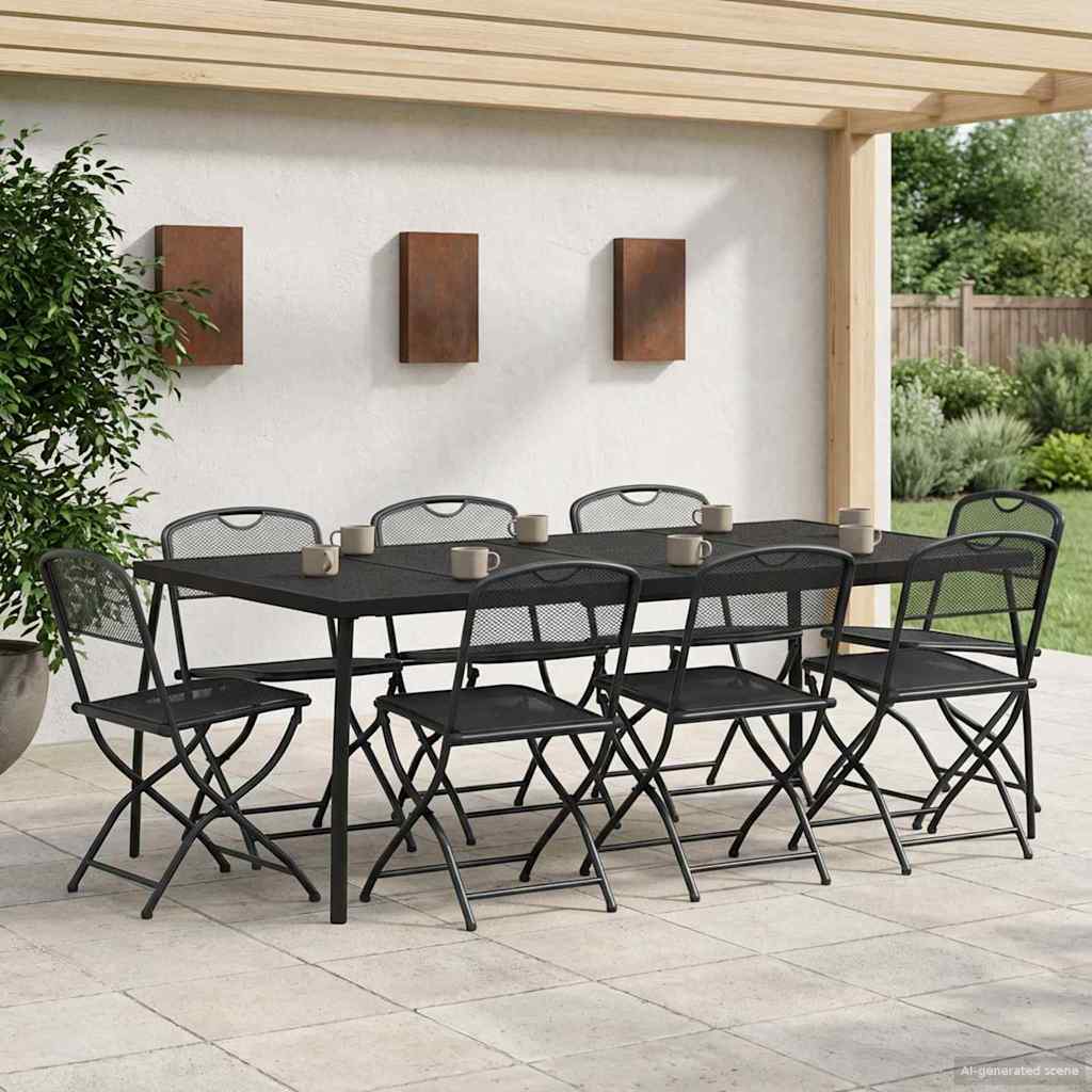 vidaXL Gartenmöbel Set 9 pcs Anthrazit Eisen und Stahl