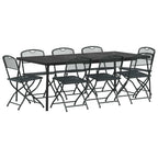 vidaXL Gartenmöbel Set 9 pcs Anthrazit Eisen und Stahl