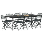 vidaXL Gartenmöbel Set 9 pcs Anthrazit Eisen und Stahl