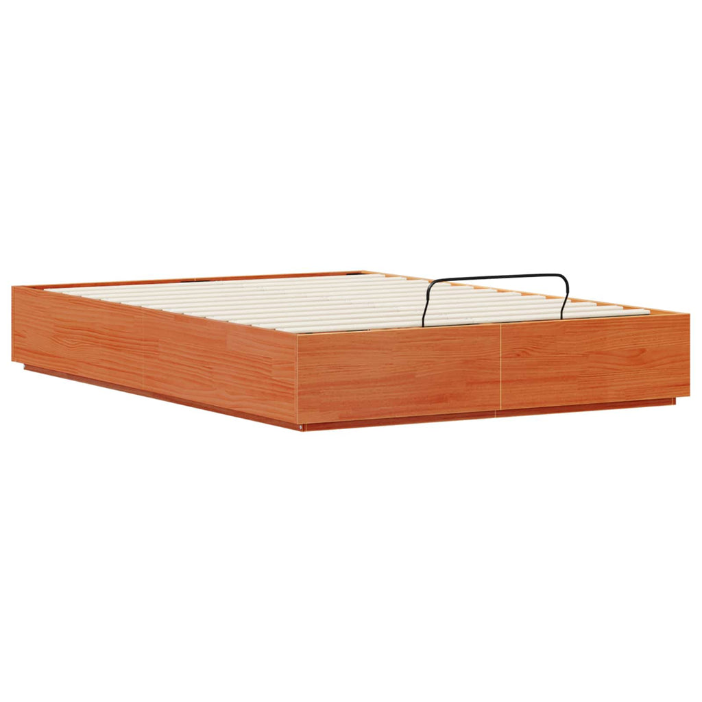 vidaXL Ottoman Bettgestell mit Speicher Wachsbraun 140 x 200 cm