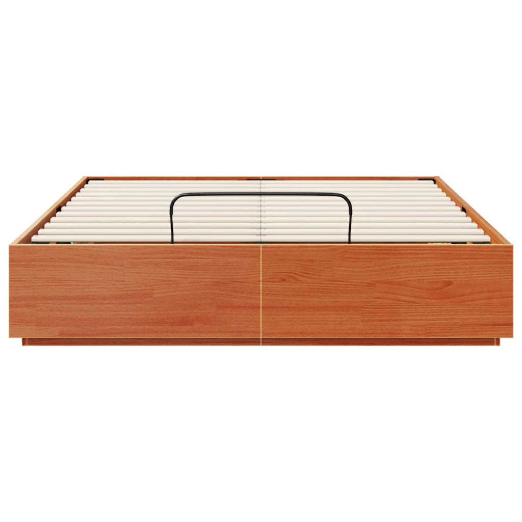 vidaXL Ottoman Bettgestell mit Speicher Wachsbraun 140 x 200 cm