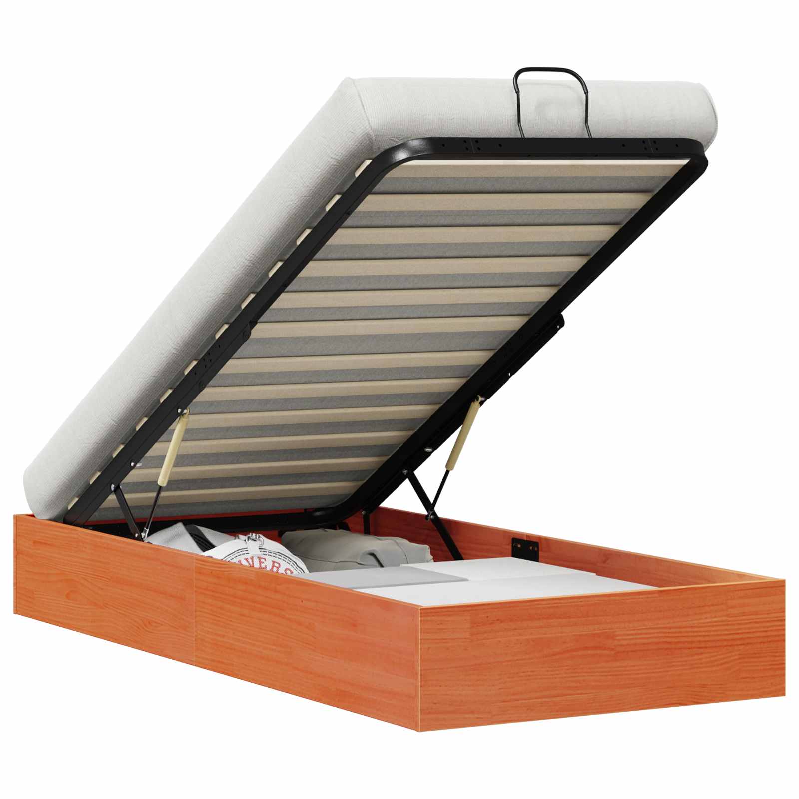 vidaXL Ottoman Bettgestell mit Stauraum Wachsbraun 75 x 190 cm