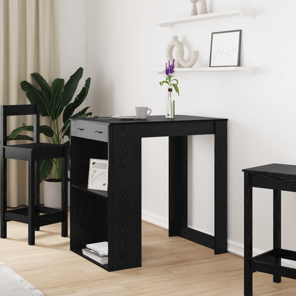vidaXL Bartisch Schwarz Eichen-Optik 102 x 70 x 103,5 cm Holzwerkstoff