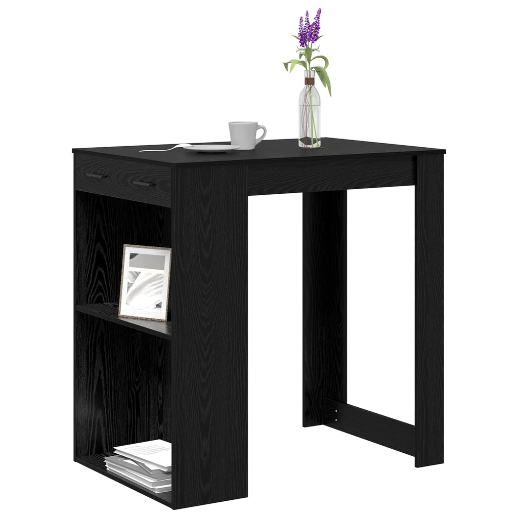 vidaXL Bartisch Schwarz Eichen-Optik 102 x 70 x 103,5 cm Holzwerkstoff