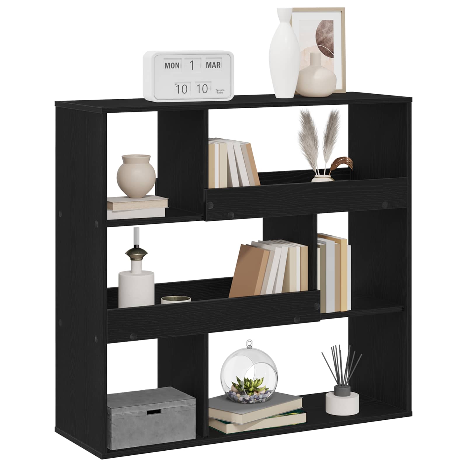 vidaXL Bücherregal Schwarz Eichen-Optik 100 x 33 x 94,5 cm