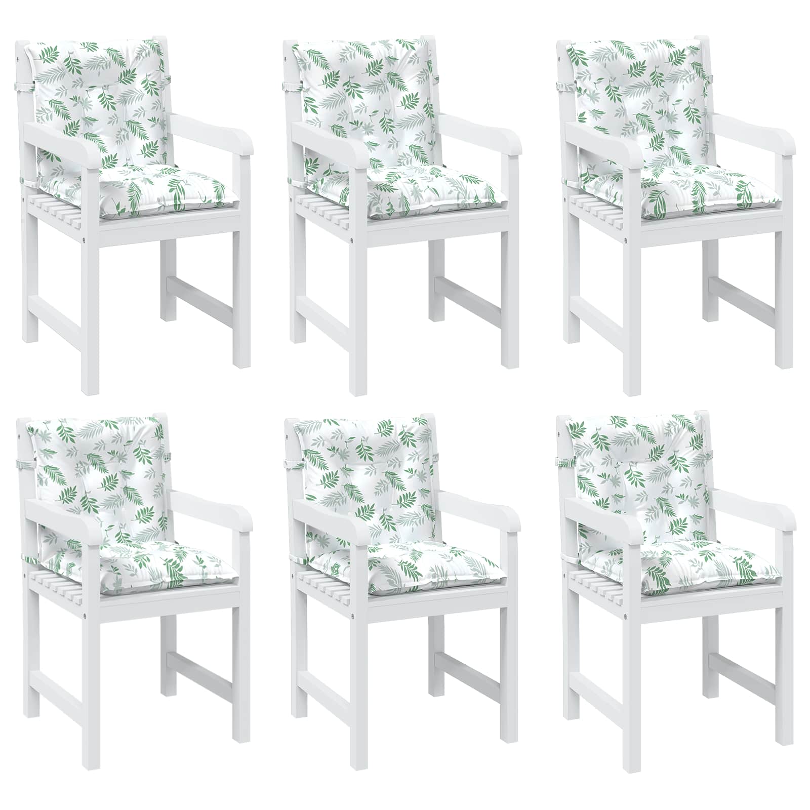 vidaXL Kissen für draußen 6 pcs Weiß 100 x 50 x 7 cm Stoff