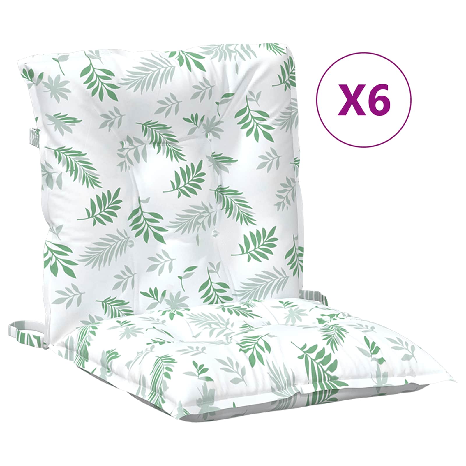 vidaXL Kissen für draußen 6 pcs Weiß 100 x 50 x 7 cm Stoff