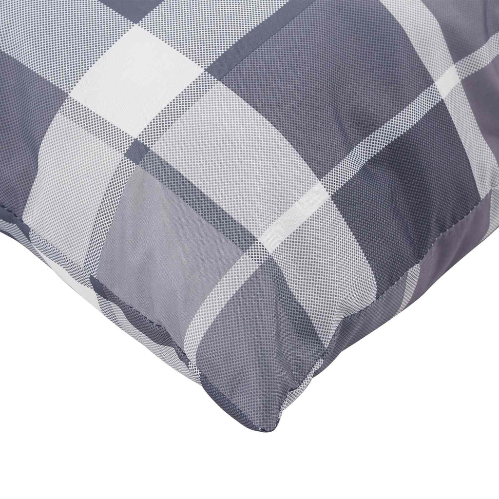 vidaXL Kissen für draußen Kariert 4 pcs Grau kariert 40 x 40 cm Stoff