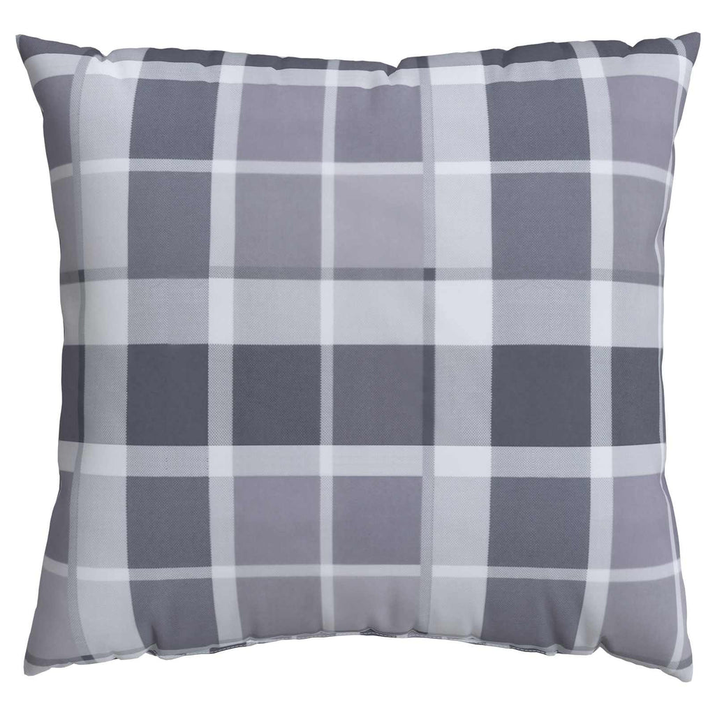 vidaXL Kissen für draußen Kariert 4 pcs Grau kariert 40 x 40 cm Stoff