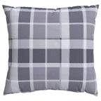 vidaXL Kissen für draußen Kariert 4 pcs Grau kariert 40 x 40 cm Stoff