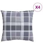 vidaXL Kissen für draußen Kariert 4 pcs Grau kariert 40 x 40 cm Stoff