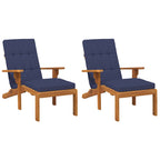 vidaXL Kissen für draußen 2 pcs Marineblau 180 x 55 x 7 cm Stoff