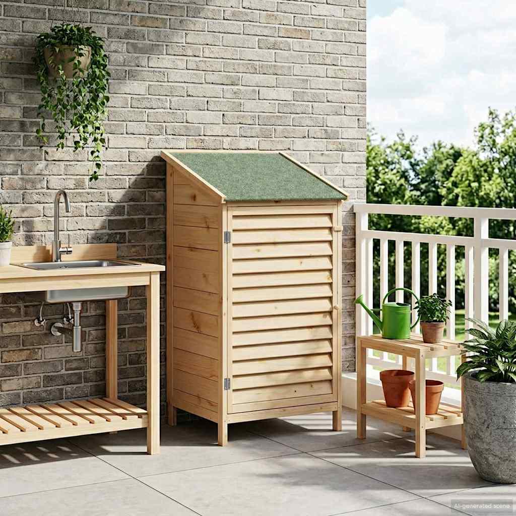 vidaXL Garten Shed Natur 59 x 56 x 113,5 cm Massivholz aus Fichte