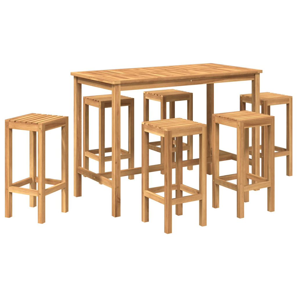 vidaXL Outdoor Bar Set 7 pcs Natur Massivholz Teak
