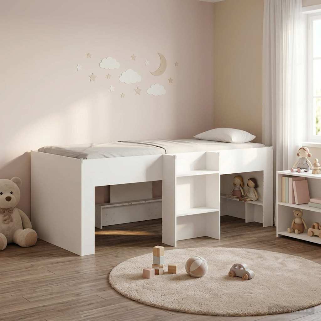 vidaXL Hochbett für Kinder 2 pcs Weiß 80 x 200 cm Holzwerkstoff