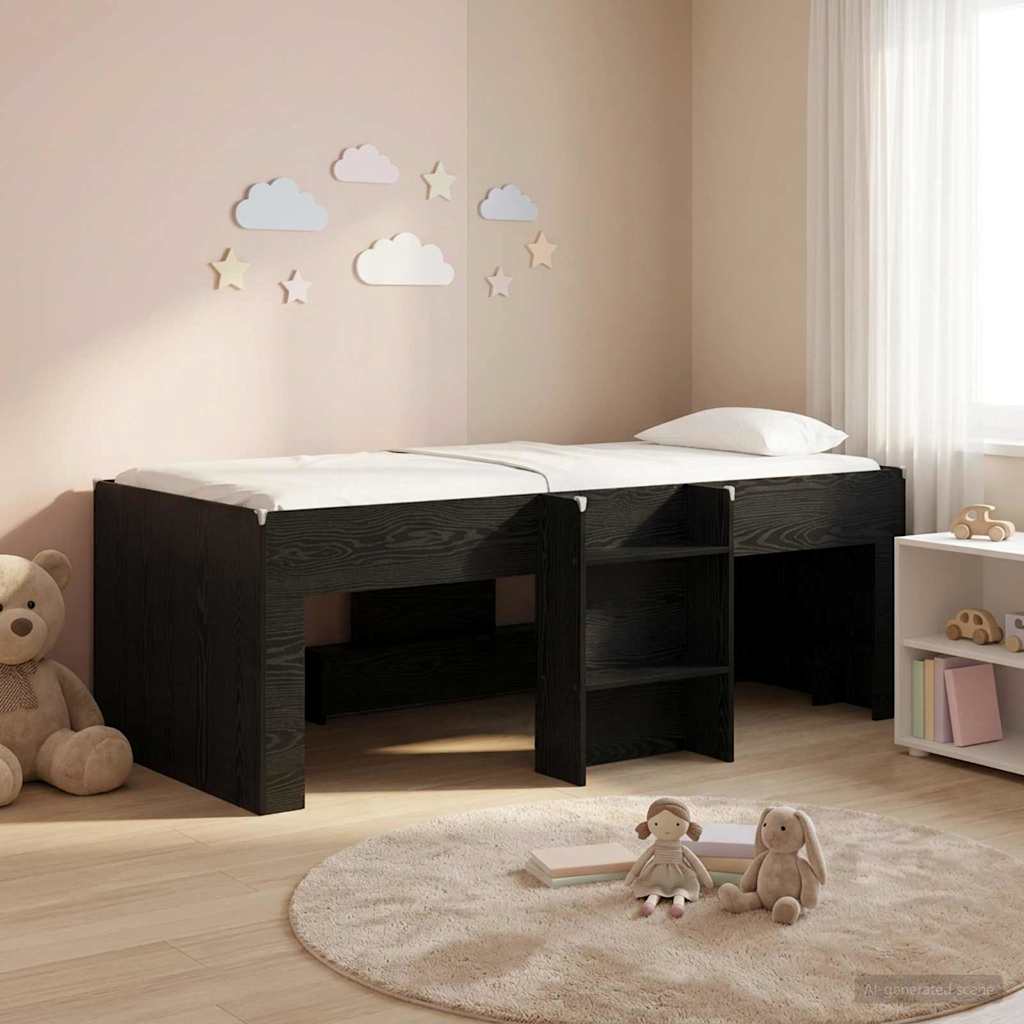 vidaXL Hochbett für Kinder 2 pcs Schwarze Eiche 203 x 101,1 x 68,5 cm