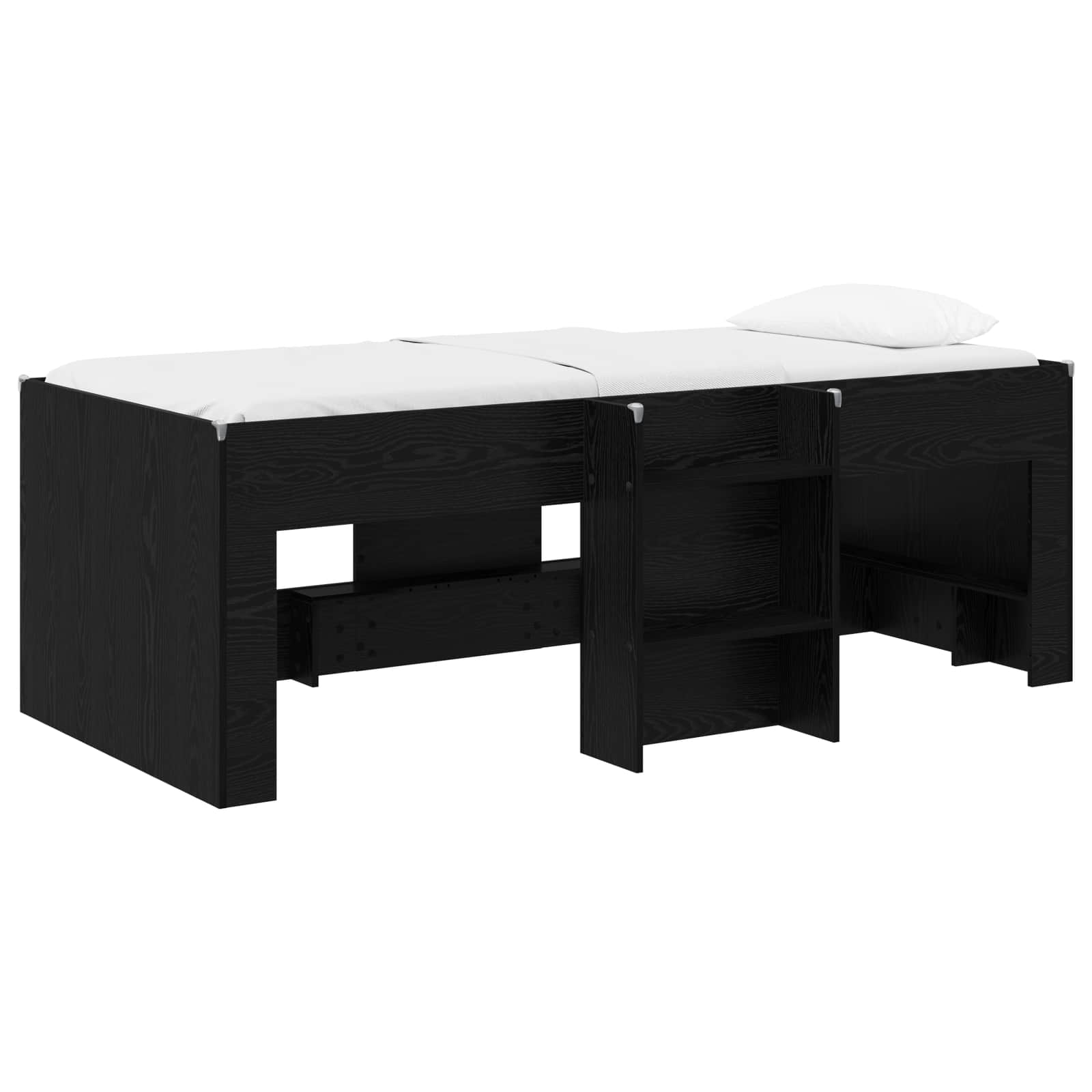 vidaXL Hochbett für Kinder 2 pcs Schwarze Eiche 203 x 101,1 x 68,5 cm