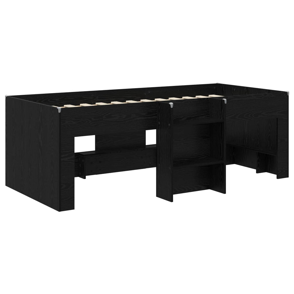 vidaXL Hochbett für Kinder 2 pcs Schwarze Eiche 203 x 101,1 x 68,5 cm