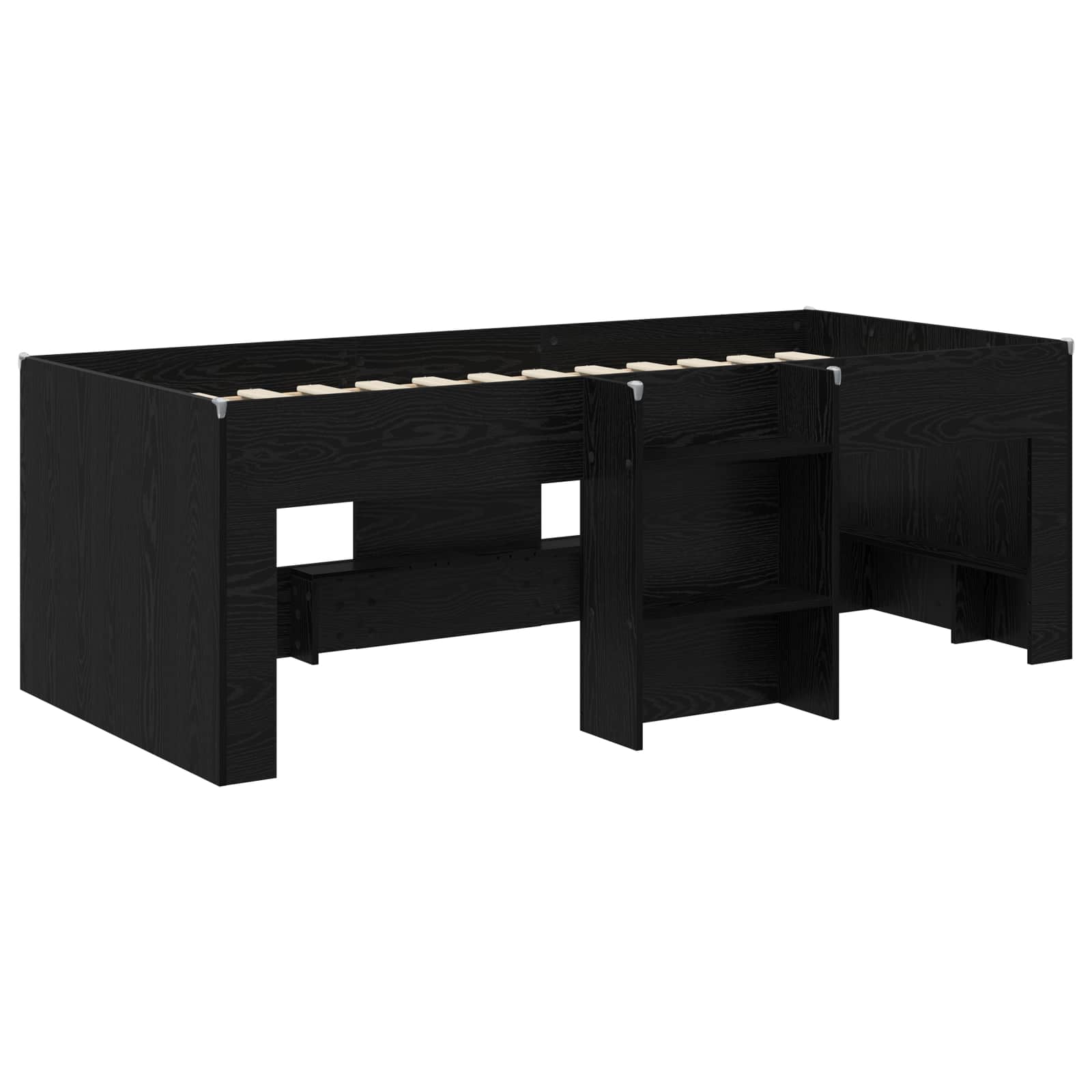vidaXL Hochbett für Kinder 2 pcs Schwarze Eiche 203 x 101,1 x 68,5 cm