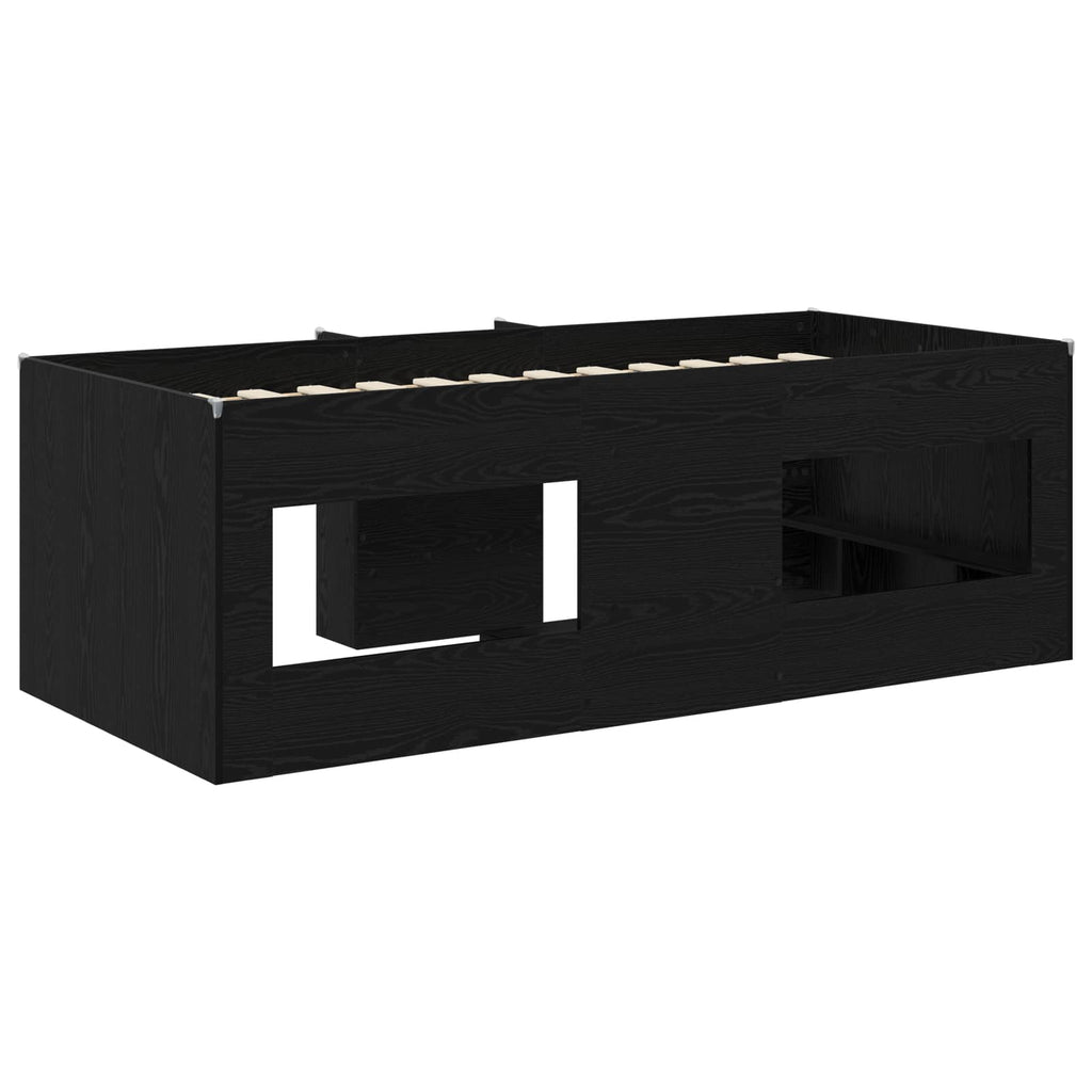 vidaXL Hochbett für Kinder 2 pcs Schwarze Eiche 203 x 101,1 x 68,5 cm
