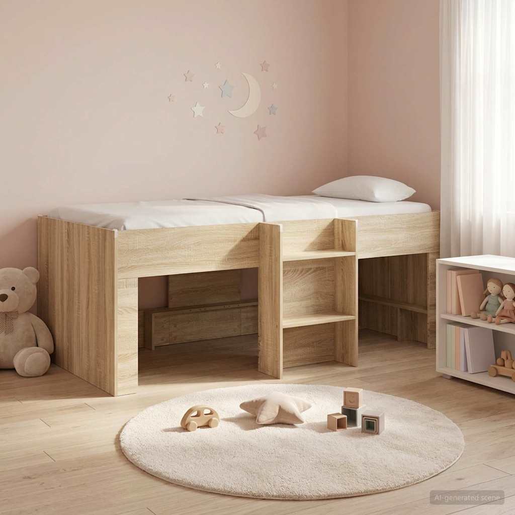 vidaXL Hochbett für Kinder 2 pcs Sonoma 203 x 101,1 x 68,5 cm