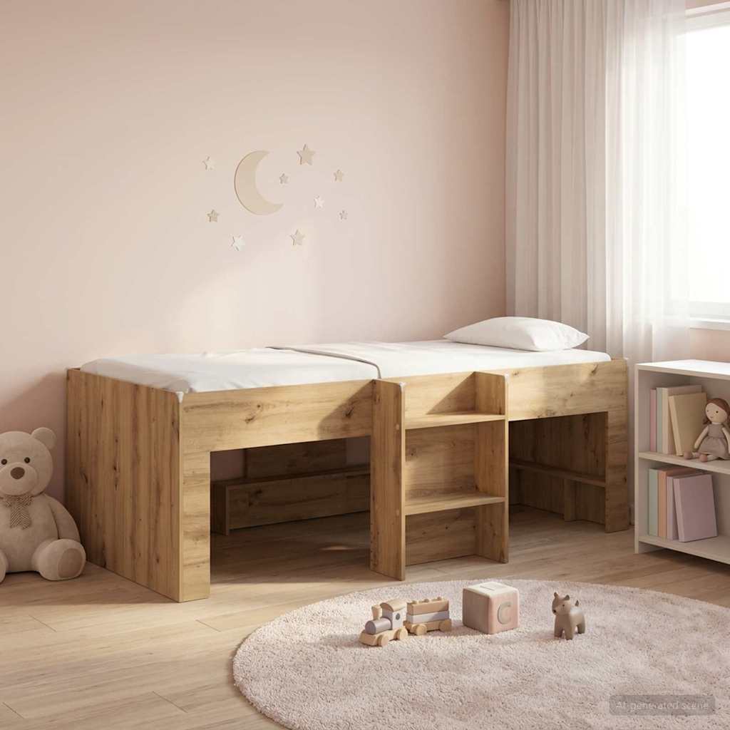 vidaXL Hochbett für Kinder 2 pcs Kunsthandwerk Eiche Holzwerkstoff